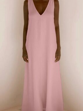 Jesse Kamm blush pink palma cotton maxi dress tank shirtdress belted la garconne